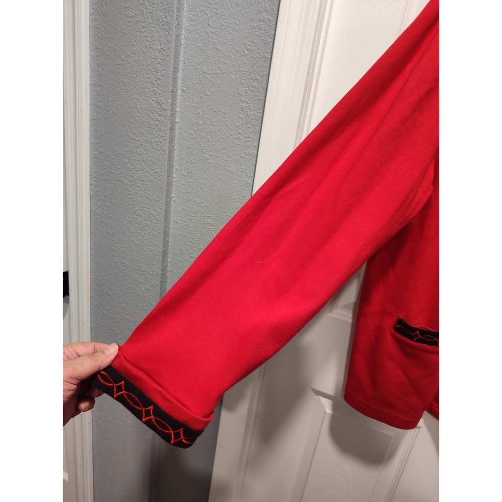 Talbots Women's Cotton Red Blazer Jacket‎ Cardigan Coat Button Pockets, Sz Large - Picture 9 of 10